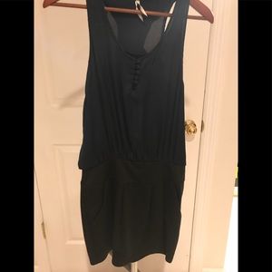 Cute blue top black bottom party dress.